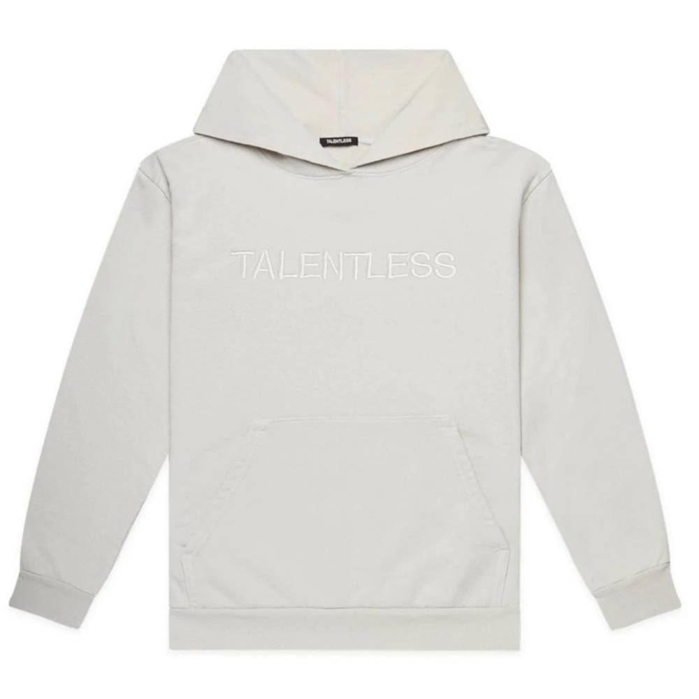 🆕 NWOT TALENTLESS | Men’s Circle Logo Embroidered Hoodie | Bone | Size Medium